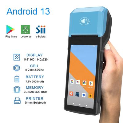 NFC All In One POS Terminal Wireless With High Speed 58mm Thermal Printer